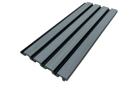 Tấm ốp tường PS màu xám chất lượng cao Tấm ốp tường trang trí 3D có rãnh cho thiết kế nội thất hiện đại
